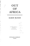 Out of Africa book cover
